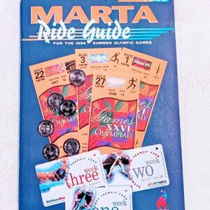 VTG MINT 1996 Atlanta Summer Olympics MARTA Ride Guide Schedule, Maps, Full Ads